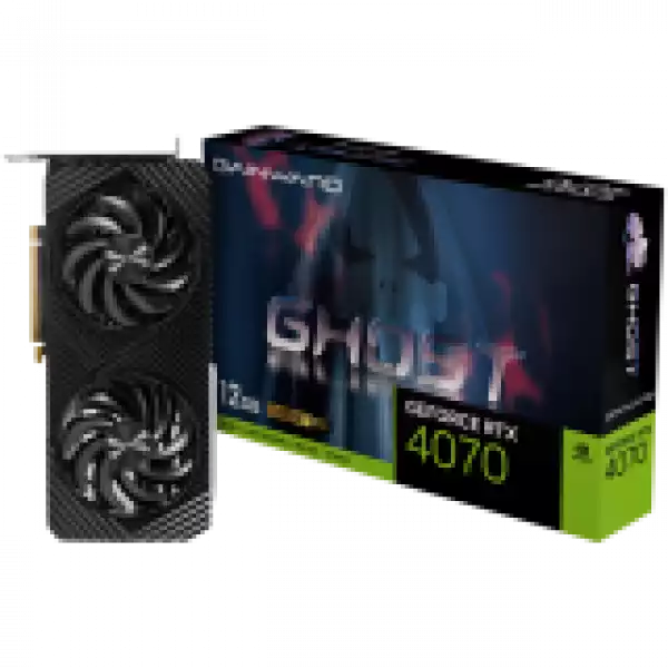 Gainward GeForce RTX4070 Ghost OC, 12GB GDDR6X, 192 Bit, 1x HDMI 2.1, 3x DP 1.4a, 2 Fan, 1x 8-pin power connector, recommended PSU 750W, NED4070S19K9-1047B