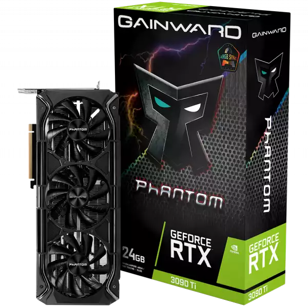 Gainward GeForce RTX 3090Ti Phantom 24GB GDDR6X, 384 bit, DP 1.4a x3, HDMI2.1 x1, power consumption 450W, 1x 16-pin power connector, NED309TS19SB-1022M Gainward GeForce RTX 3090Ti Phantom 24GB GDDR6X, 384 bit, DP 1.4a x3, HDMI2.1 x1, power consumption 450W, 1x 16-pin power connector, NED309TS19SB-1022M