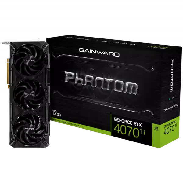 GAINWARD GeForce RTX 4070 Ti Phantom 12GB, GDDR6X, 192 bit, 1x HDMI 2.1, 3x DP 1.4a, 3 Fan, 1x 16-pin power connector, recommended PSU 750W, NED407T019K9-1045P