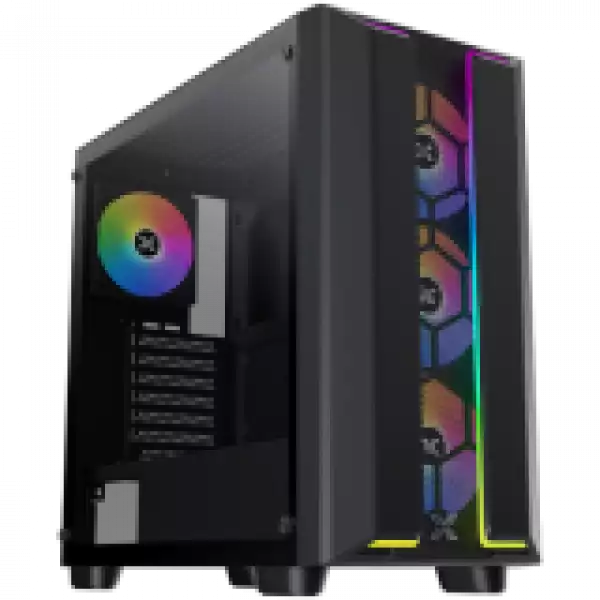 Gaming Y Pro, EN42249, BK,EATX,U3x1+U2x2,Dual ARGB LED Strip FP & Left TG,4PCS S20A & Galaxy II Fan Control Kit