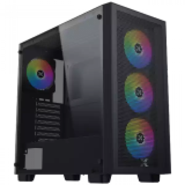 Xigmatek Gaming Z Pro EN41761 Black, E-ATX/ATX/M-ATX/MINI ITX, USB3.0 X1, USB2.0 X2, HD AUDIO, Metal Meshed FP & Left TG,4PCS Z20A & Galaxy II Fan Control Kit