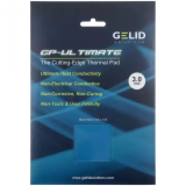 GELID GP-ULTIMATE 120×120 THERMAL PAD, Single Pack (1pc included): 3 mm, Density (g/cm3): 3.2, Size (mm): 120 x 120, Thermal Conductivity (W/mK): 15