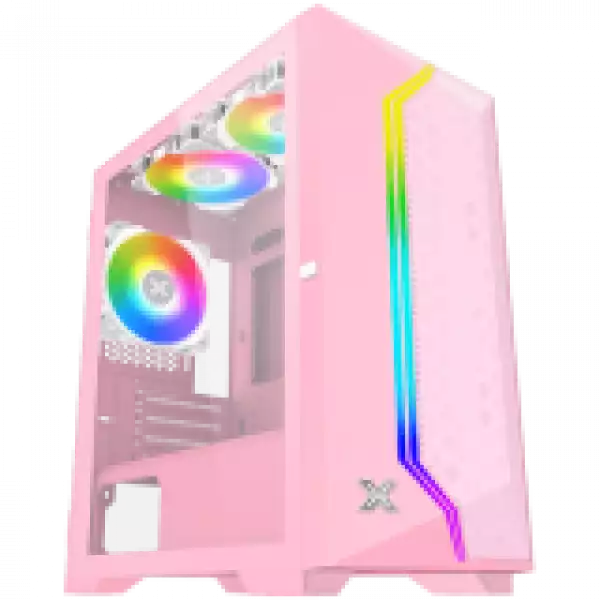 Gemini II Queen, EN48663, Pink, MATX, U3x1+U2x2, Meshed Grill ARGB LED Frontpanel & Left TG, 3PCS X24F Arctic Fixed RGB Fan