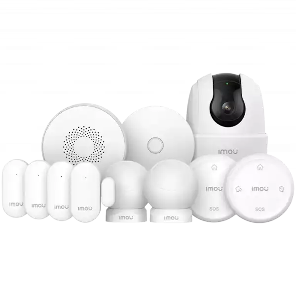 Imou Alarm Kit 3, 1-ZG2 gateway, 2-Motion sensor ZP1, 4-door window sensors ZD1, 1-Alarm Siren ZR1, 2-Remote control ZB1, 1-RANGER 2C 3MP