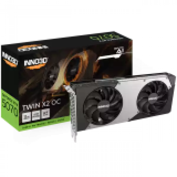 INNO3D NVIDIA RTX 5070 X2 12GB GDDR7 192bit, 2542MHz / 28Gbps, 3x DP, 1x HDMI, 2 fans 2 slot