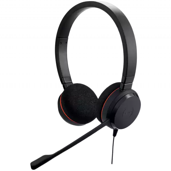 JABRA EVOLVE 20 MS Stereo USB Headband, Noise cancelling, USB connector, with mute-button and volume control on the cord, with foam ear cushion, Microsoft optimized