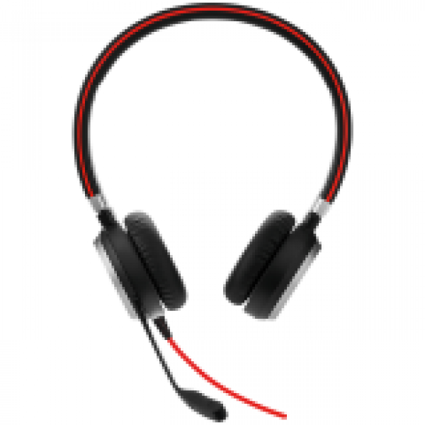 JABRA EVOLVE 40 MS Stereo USB Headband, Noise cancelling, USB and 3.5 jack connectivity, with mute-button and volume control on the cord, Busylight , Discret boomarm, Microsoft optimized