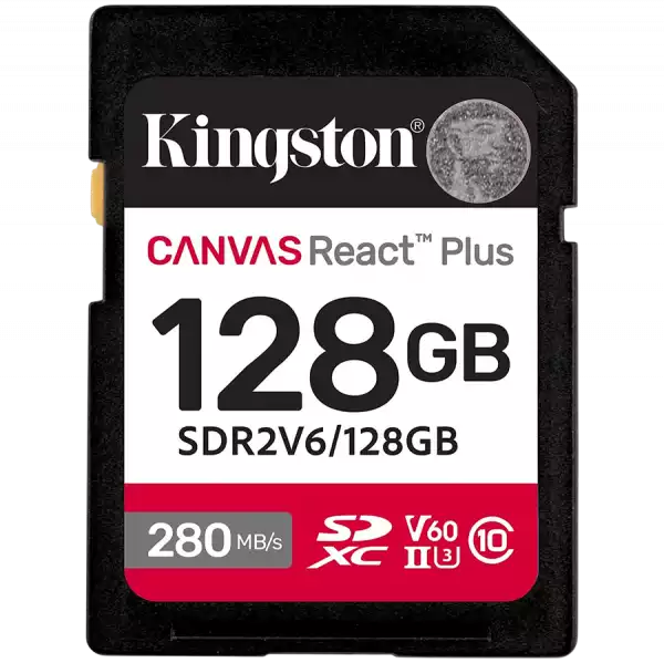 Kingston 128GB SDXC Canvas React Plus SDXC UHS-II 280R/100W U3 V60