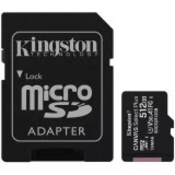 KINGSTON 512GB microSDXC Canvas Select Plus 100R A1 C10 Card + ADP