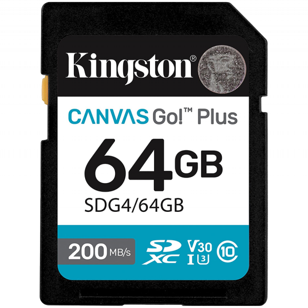 KINGSTON 64GB SDXC Canvas Go Plus Gen4 200MB/s C10 UHS-I U3 V30