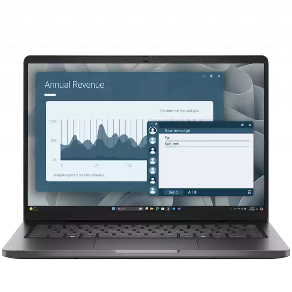 Лаптоп Dell Pro 14 (PC14255), AMD Ryzen 5 220 (6C, 12T, 22MB cache, up to 4.9GHz), 14.0
