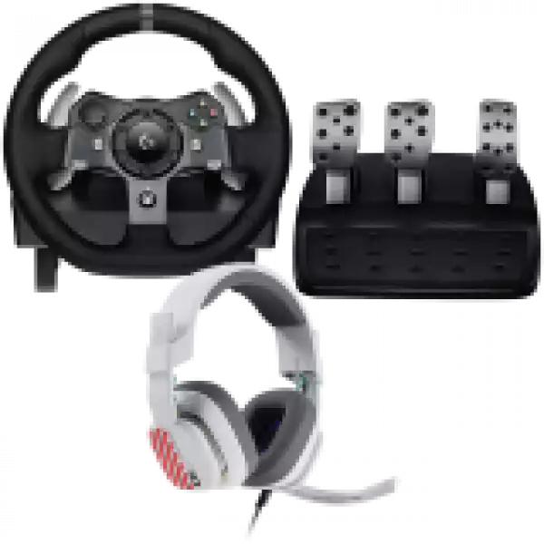LOGITECH G920 Driving Force Racing Wheel + Astro A10 - WHITE