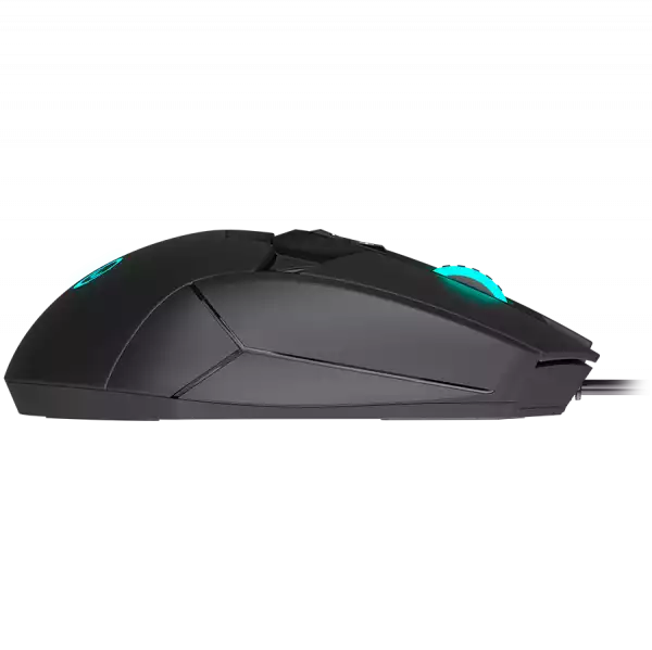 LORGAR Stricter 579, gaming mouse, 9 programmable buttons, Pixart PMW3336 sensor, DPI up to 12 000, 50 million clicks buttons lifespan, 2 switches, built-in display, 1.8m USB soft silicone cable, Matt UV coating with glossy parts and RGB lights with 4 LED flowing modes, size: 131*72*41mm, 0.127kg, black