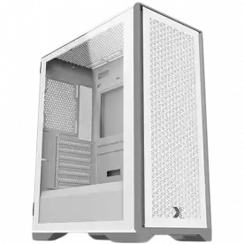 LUX S Arctic EN48298 White, ATX/M-ATX/Mini ITX, U3x1+U2x2, Metal Vents FP & Left TG, 4PCS X24A Arctic Fan & Galaxy II Arctic Fan Control Kit