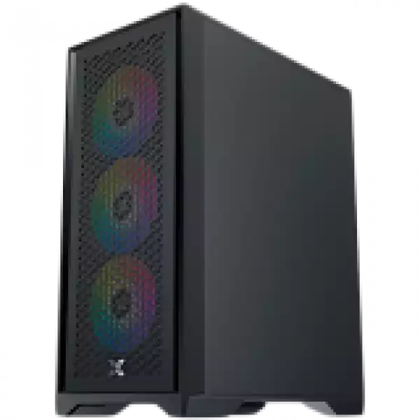 Xigmatek LUX S EN48281, Black, ATX/M-ATX/Mini ITX, U3x1+U2x2, Metal Vents FP & Left TG, 4PCS X24A Fan & Galaxy II Fan Control Kit)