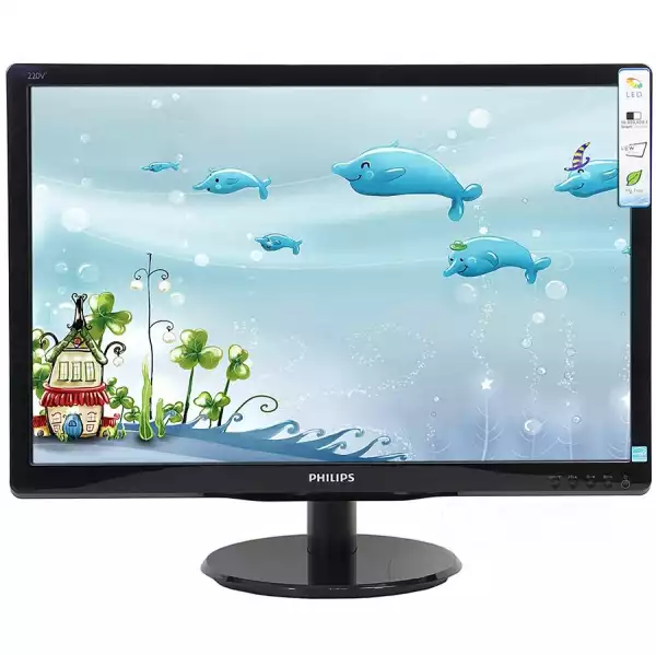 Монитор  LED Philips 193V5LSB2/10, V-line, 18.5'' 1366x768@60Hz, 16:9, TN, 5ms, 200nits, Black, 3 Years, VESA100x100/VGA/