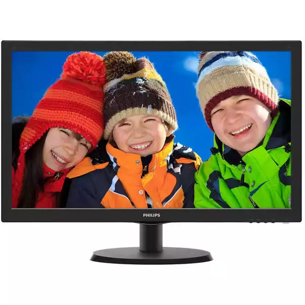 Монитор  LED Philips 240V5QDSB/00, V-line, 23.8'' 1920x1080@60Hz, 16:9, IPS, 5ms, 250nits, Black, 3 Years, VESA100x100/VGA/DVI/HDMI/