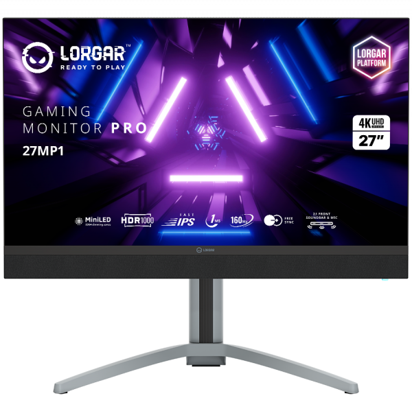 Монитор LORGAR 27MP1, UHD MiniLED Gaming Pro, 27'' (3840*2160) fast IPS flat monitor, black/milky grey