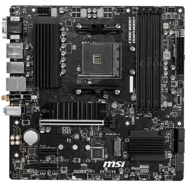 MSI B550M PRO-VDH WIFI,m-ATX,Socket AM4,AMD B550 Chipset,4 DIMMs,Dual Channel DDR4 up to 4400+(OC)MHz,1x PCIe 4.0/3.0 x16 slot,2x M.2 slots,4x USB 3.2 Gen 1,2x USB 2.0,1x HDMI,1x DP,1x VGA,WiFi,1G LAN,7.1 Audio,3y warranty MSI B550M PRO-VDH WIFI,m-ATX,Socket AM4,AMD B550 Chipset,4 DIMMs,Dual Channel DDR4 up to 4400+(OC)MHz,1x PCIe 4.0/3.0 x16 slot,2x M.2 slots,4x USB 3.2 Gen 1,2x USB 2.0,1x HDMI,1x DP,1x VGA,WiFi,1G LAN,7.1 Audio,3y warranty