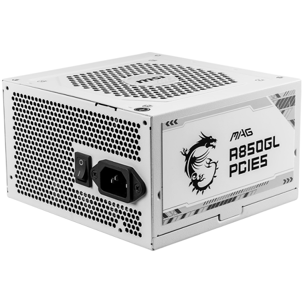 MSI MAG A850GL PCIE5, 850W, 80 Plus Gold, 120mm Fluid Dynamic Bearing Fan, Protections: OCP/OVP/OPP/OTP/SCP, Dimensions: 150mmx140mmx86mm, 7Y Warranty