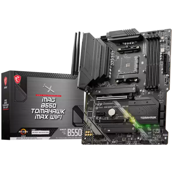MSI MAG B550 TOMAHAWK MAX WIFI, ATX, Socket AM4, Dual Channel DDR4, 2x PCIe x16 slots, 2x M.2 slots, 1x HDMI, 1x DP, 2x USB 3.2 Gen 2, 2x USB 3.2 Gen 1, 4x USB 2.0 ports, 7.1 HD Audio, 2.5Gbps LAN, 3Y MSI MAG B550 TOMAHAWK MAX WIFI, ATX, Socket AM4, Dual Channel DDR4, 2x PCIe x16 slots, 2x M.2 slots, 1x HDMI, 1x DP, 2x USB 3.2 Gen 2, 2x USB 3.2 Gen 1, 4x USB 2.0 ports, 7.1 HD Audio, 2.5Gbps LAN, 3Y