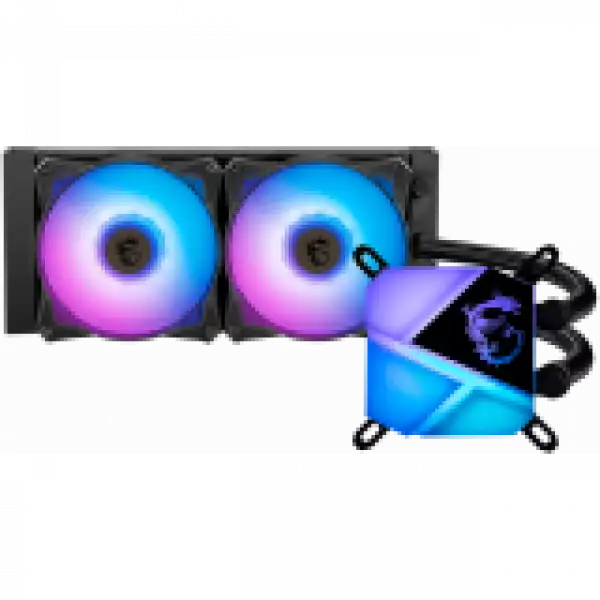 MSI MAG CORELIQUID C240 Liquid Cooler, 2x 120mm ARGB 2000rpm PWM Fans, ARGB Block, Radiator Pump Design, Intel LGA 115x/1200/1700/1366/2011/2066; AMD AM5/AM4/FM2+/FM2/FM1/AM3+/AM3/AM2+/AM2, 3Y Warranty