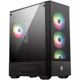 MSI MAG FORGE 112R, Mid-Tower, ATX/M-ATX/ITX, 2x USB 3.2 Gen 1 Type-A, 1x Audio/1x Mic, Insta-light Loop Button, ARGB Hub, 4x 120mm ARGB Fans, 4mm Tempered Glass