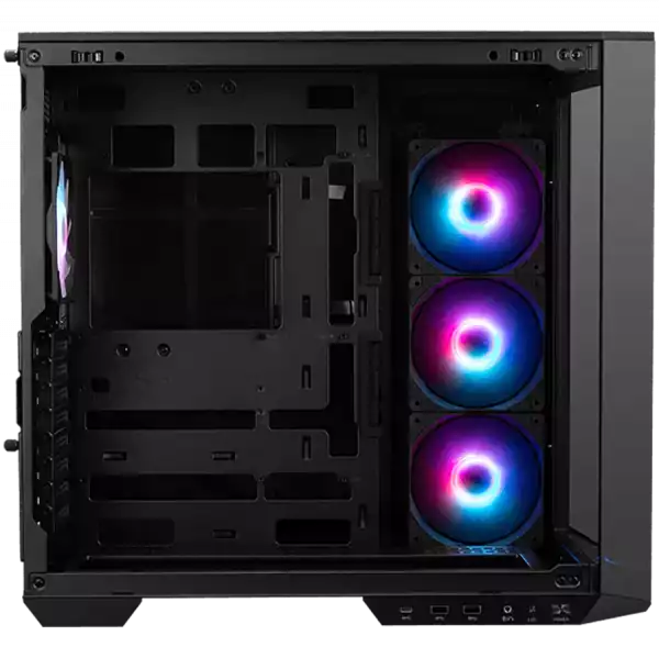 MSI MAG PANO 100R PZ, Mid-Tower, ATX/M-ATX/ITX, 2x USB 3.2, 1x USB Type-C 20Gbps, 1x Audio/Mic, LED Button, 3x 120mm Reverse Blade ARGB + 1x 120mm ARGB Fans, ARGB Fan Hub, Mesh Panel, Tempered Glass, Black