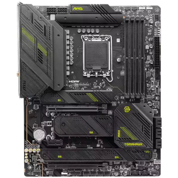 MSI MAG Z790 TOMAHAWK MAX WIFI, ATX, Socket LGA 1700, Dual Channel DDR5 7800+(OC)MHz, 2x PCIe x16 slots, 4x M.2 slots, 1x HDMI, 1x DP, 2x USB 3.2 Gen1, 1x USB 3.2 Gen2, 4x USB 2.0, Type-C, 7.1 HD Audio, 2.5Gbps LAN MSI MAG Z790 TOMAHAWK MAX WIFI, ATX, Socket LGA 1700, Dual Channel DDR5 7800+(OC)MHz, 2x PCIe x16 slots, 4x M.2 slots, 1x HDMI, 1x DP, 2x USB 3.2 Gen1, 1x USB 3.2 Gen2, 4x USB 2.0, Type-C, 7.1 HD Audio, 2.5Gbps LAN
