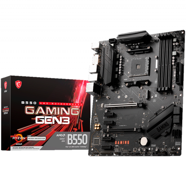 MSI Main Board Desktop B550 GAMING GEN3 (AMD B550 Chipset)  AM4, 2xPCI-Ex16, 1xPCI-Ex1, 4 x USB3.2, 2 x USB2.0, 6x SATAIII, M.2, DVI-D, HDMI, ATX