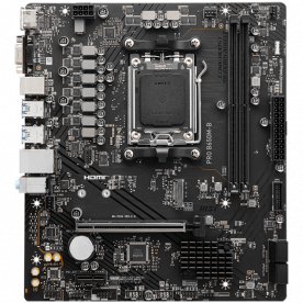 MSI Main Board Desktop PRO B650M-B (AM5, 2x DDR5, 1xHDMI, 1x VGA, 1x PCI-E x16, 1x PCI-E x1, 1x M.2, 4x SATA 6G, 6x USB 3.2 Gen1 Type A, 6x USB 2.0, 2.5G LAN) mATX