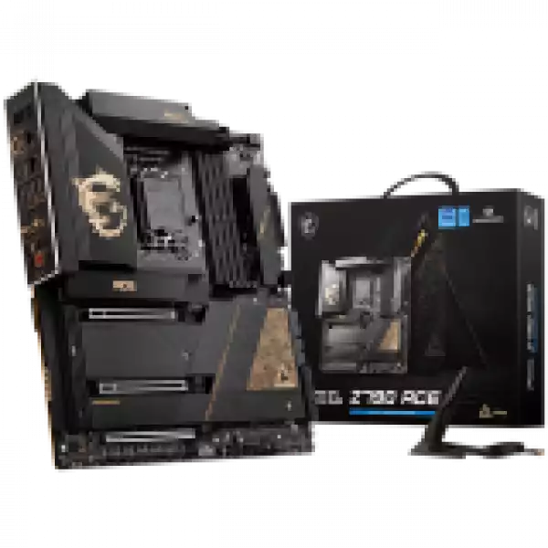 MSI MEG Z790 ACE, Socket 1700, Dual Channel DDR5 7800+MHz (OC), 3x PCIe x16 slot, 5x M.2 slot, 1x Type-C DP, 7x USB 3.2 Gen 2, 1x USB 3.2 Gen2 Type C, Thunderbolt 4, 7.1 HD Audio, 2x 2.5Gbps LAN, WIFI, BT, 3Y