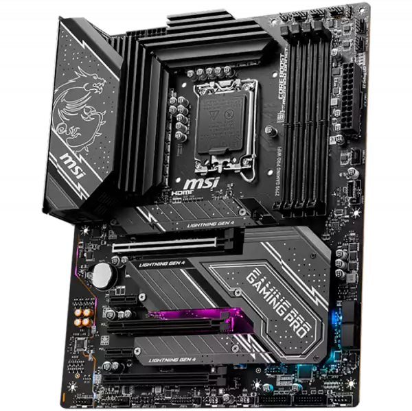MSI MPG Z790 GAMING PRO WIFI , LGA 1700, INTEL Z790, 4xDDR5, Dual Channel DDR4 up to 7200+(OC)MHz, 3.0 x16 slot, 3x M.2 slots, 1x USB 3.2 Gen 2 (Type-C), 4x USB 3.2 Gen 1, 1x HDMI, 4xEX Debug LED, 2.5G LAN,7.1 Audio, ATX, 3y warranty MSI MPG Z790 GAMING PRO WIFI , LGA 1700, INTEL Z790, 4xDDR5, Dual Channel DDR4 up to 7200+(OC)MHz, 3.0 x16 slot, 3x M.2 slots, 1x USB 3.2 Gen 2 (Type-C), 4x USB 3.2 Gen 1, 1x HDMI, 4xEX Debug LED, 2.5G LAN,7.1 Audio, ATX, 3y warranty