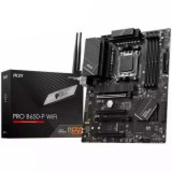 MSI PRO B650-P WIFI, AMD Ryzen 7000, Dual Channel DDR5 6400+MHz, 4x PCIe x16 slot, 2x M.2 slot, 1x HDMI, 2x USB 3.2 Gen 1, 4x USB 2.0, 1x USB 3.2 Gen 2, 7.1 HD Audio, 2.5Gbps LAN, 3Y MSI PRO B650-P WIFI, AMD Ryzen 7000, Dual Channel DDR5 6400+MHz, 4x PCIe x16 slot, 2x M.2 slot, 1x HDMI, 2x USB 3.2 Gen 1, 4x USB 2.0, 1x USB 3.2 Gen 2, 7.1 HD Audio, 2.5Gbps LAN, 3Y