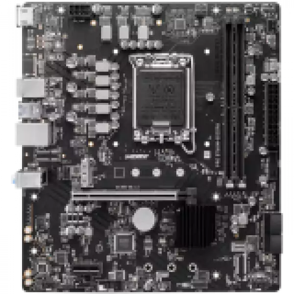 MSI PRO B760M-B DDR4, mATX, Socket 1700, Dual Channel DDR4 4800(OC)MHz, 1x PCIe x16 slots, 2x M.2 slots, 1x HDMI, 1x DP, 1x VGA, 1x USB 3.2 Gen 2 Type-C, 1x USB 3.2 Gen 1, 4x USB 2.0, 2x ARGB Headers, 7.1 HD Audio, 1Gbps LAN, 3Y