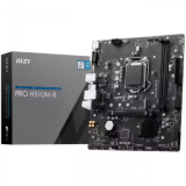 MSI PRO H510M-B DDR4, mATX, Chipset H470 (supports only 10th Intel processors), Socket 1200, Dual Channel DDR4 up to 2933MHz, 1x PCIe x16 slots, 1x M.2 slots, 1x HDMI, 1x VGA, 2x USB 3.2 Gen 1, 4x USB 2.0, 7.1 HD Audio, 1Gbps LAN, EZ Debug LED, 3Y