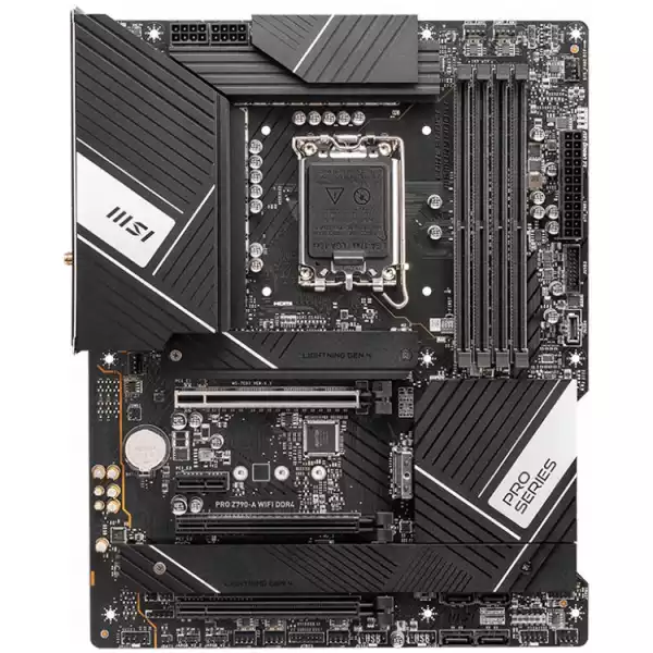 MSI PRO Z790-A WIFI DDR4, Socket 1700, Dual Channel DDR4 5333+MHz, 3x PCIe x16 slot, 4x M.2 slot, 1x HDMI, 2x USB 3.2 Gen 1, 4x USB 2.0, 1x USB 3.2 Gen 2, 7.1 HD Audio, 2.5Gbps LAN, 3Y