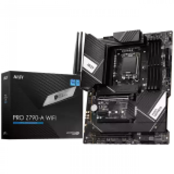 MSI PRO Z790-S WIFI , LGA 1700, INTEL Z790, 4xDDR5, Dual Channel DDR4 up to 7200+(OC)MHz, 3.0 x16 slot, 2x M.2 slots, 1x USB 3.2 Gen 2 (Type-C), 2x USB 3.2 Gen 1, 4x USB 2.0, 1x HDMI, 4x EZ Debug LED, 2.5G LAN, 7.1 Audio, ATX, 3y