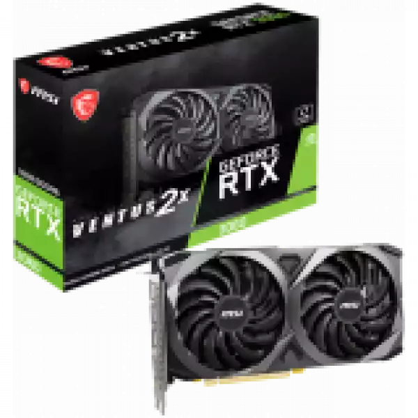 MSI Video Card NVidia GeForce RTX 3060 VENTUS 2X 12G, 12GB GDDR6, 192-bit, 360 GB/s, 15 Gbps Effective Memory Clock, 1777 MHz Boost, 3584 CUDA Cores, PCIe 4.0, 3x DisplayPort 1.4a, HDMI 2.1, RAY TRACING, Dual Fan, 550W Recommended PSU, Metal Backplate, 3Y MSI Video Card NVidia GeForce RTX 3060 VENTUS 2X 12G, 12GB GDDR6, 192-bit, 360 GB/s, 15 Gbps Effective Memory Clock, 1777 MHz Boost, 3584 CUDA Cores, PCIe 4.0, 3x DisplayPort 1.4a, HDMI 2.1, RAY TRACING, Dual Fan, 550W Recommended PSU, Metal Backplate, 3Y