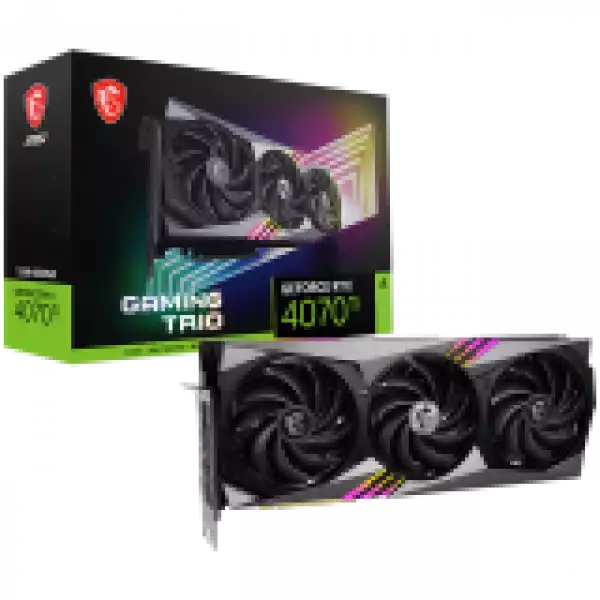 MSI Video Card Nvidia GeForce RTX 4070 Ti GAMING TRIO 12G, 12GB GDDR6X, 192bit, Effective Memory Clock: 21000MHz, Boost: 2610 MHz, 7680 CUDA Cores, PCIe 4.0, 3x DP 1.4a, HDMI 2.1a, RAY TRACING, Triple Fan, 700W Recommended PSU, 3Y MSI Video Card Nvidia GeForce RTX 4070 Ti GAMING TRIO 12G, 12GB GDDR6X, 192bit, Effective Memory Clock: 21000MHz, Boost: 2610 MHz, 7680 CUDA Cores, PCIe 4.0, 3x DP 1.4a, HDMI 2.1a, RAY TRACING, Triple Fan, 700W Recommended PSU, 3Y