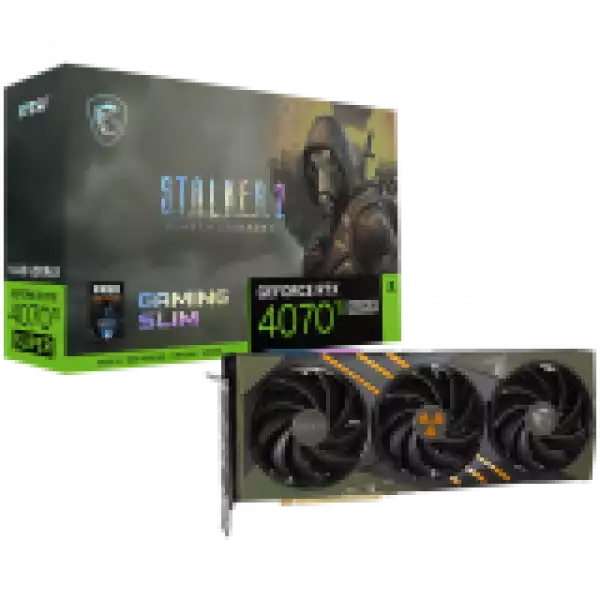 MSI Video Card Nvidia GeForce RTX 4070 Ti SUPER 16G GAMING SLIM STALKER 2 EDITION, 16GB GDDR6X, 256bit, Boost: 2610 MHz, 8448 CUDA Cores, PCIe 4.0, 3x DP 1.4a, HDMI 2.1a, RAY TRACING, Triple Fan, 1x 16pin, 700W Recommended PSU, 3Y