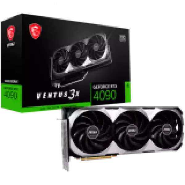 MSI Video Card NVidia GeForce RTX 4090 VENTUS 3X 24G OC, 24GB GDDR6X, 384-bit, 2550 MHz Boost, 16384 CUDA Cores, PCIe 4.0, 3x DP 1.4a, HDMI 2.1a, RAY TRACING, Triple Fan, 850W Recommended PSU, 3Y MSI Video Card NVidia GeForce RTX 4090 VENTUS 3X 24G OC, 24GB GDDR6X, 384-bit, 2550 MHz Boost, 16384 CUDA Cores, PCIe 4.0, 3x DP 1.4a, HDMI 2.1a, RAY TRACING, Triple Fan, 850W Recommended PSU, 3Y