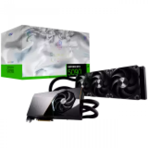 MSI Video Card NVIDIA GeForce RTX 5090 32G SUPRIM LIQUID SOC, 32GB GDDR7, 512-bit, 2580 MHz Boost (Gaming Mode), 21760 CUDA Cores, PCIe 5.0 x16, 3x DP 2.1b, HDMI 2.1b, RAY TRACING, Hybrid Liquid Cooling, 600W TDP, 16-pin PCIe Power, G-SYNC, 3Y MSI Video Card NVIDIA GeForce RTX 5090 32G SUPRIM LIQUID SOC, 32GB GDDR7, 512-bit, 2580 MHz Boost (Gaming Mode), 21760 CUDA Cores, PCIe 5.0 x16, 3x DP 2.1b, HDMI 2.1b, RAY TRACING, Hybrid Liquid Cooling, 600W TDP, 16-pin PCIe Power, G-SYNC, 3Y