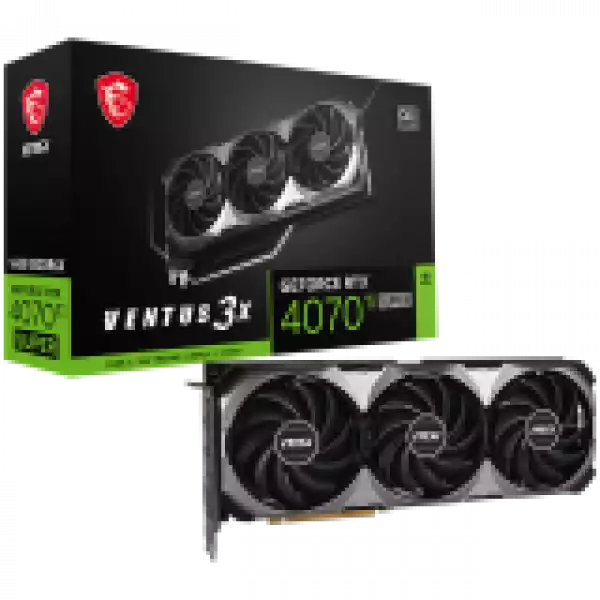 MSI Video Card Nvidia RTX 4070 Ti SUPER 16G VENTUS 3X OC, 16GB GDDR6X, 256bit, 21Gbps Memory speed, Boost: 2640 MHz, 8448 CUDA Cores, 3x DP 1.4a, HDMI 2.1a, RAY TRACING, Triple Fan, 1x 16pin, 700W Recommended PSU, 3Y MSI Video Card Nvidia RTX 4070 Ti SUPER 16G VENTUS 3X OC, 16GB GDDR6X, 256bit, 21Gbps Memory speed, Boost: 2640 MHz, 8448 CUDA Cores, 3x DP 1.4a, HDMI 2.1a, RAY TRACING, Triple Fan, 1x 16pin, 700W Recommended PSU, 3Y
