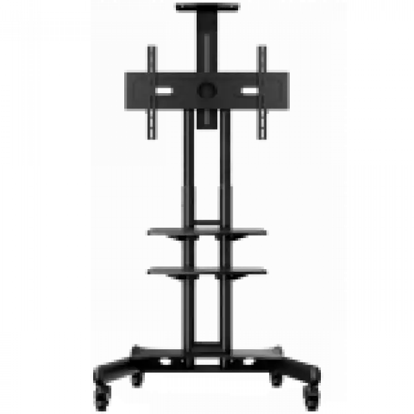 ONKRON Mobile TV Stand for 40-70” TVs with Wheels Shelves Height Adjustable Rolling TV Cart, Black