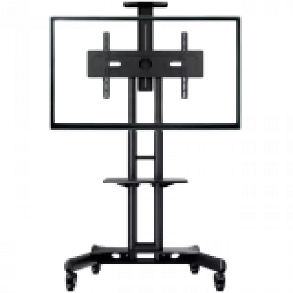 ONKRON Mobile TV Stand for 40-70” TVs with Wheels Shelves Height Adjustable Rolling TV Cart, Black