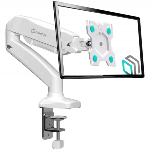 ONKRON Monitor Desk Mount for 13 to 32-Inch LCD LED OLED Screens up to 8 kg, White