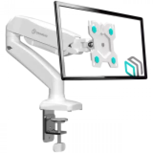 ONKRON Monitor Desk Mount for 13 to 32-Inch LCD LED OLED Screens up to 8 kg, White