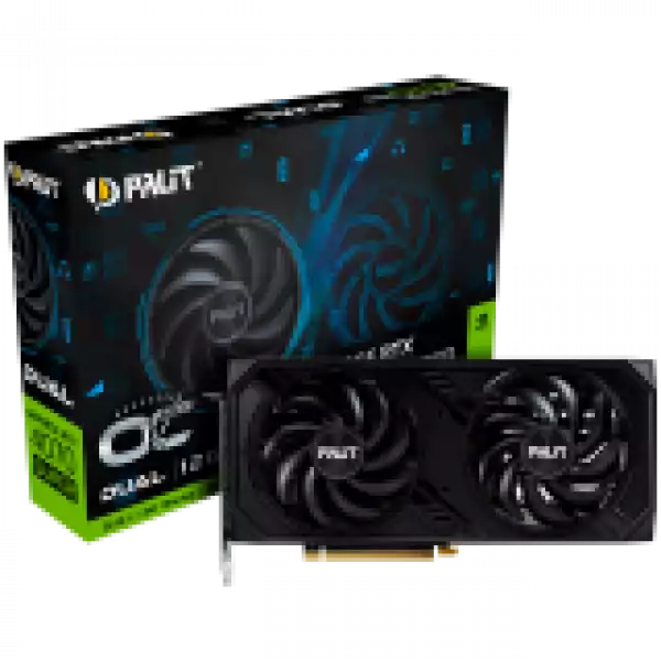 Palit RTX 4070 Super Dual OC 12GB GDDR6X, 192 bit, 1x HDMI 2.1a, 3x DP 1.4a, 2 Fan, 1x 16-pin Power connector, recommended PSU 750W, NED407SS19K9-1043D