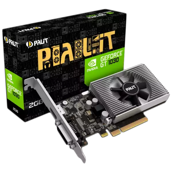 PALIT Video Card GeForce GT 1030 nVidia, 2GB DDR4, 64bit, DVI-D, HDMI, part# NE5103000646-1082F